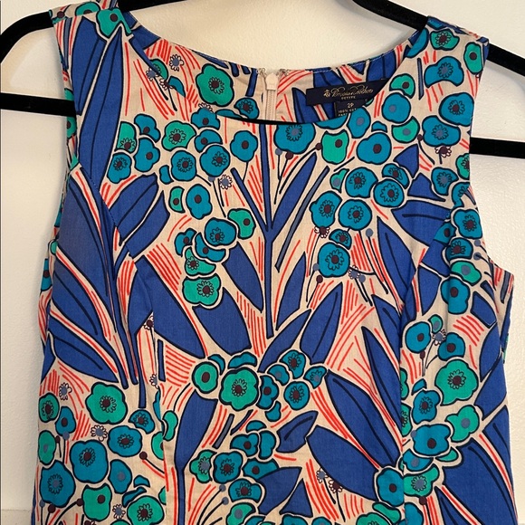 Brooks Brothers Retro Floral Dress size Womens 2 Petite 2P natural fibers - Picture 3 of 8
